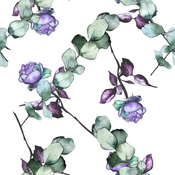 Behang Violette Rozen - Afbeelding 2