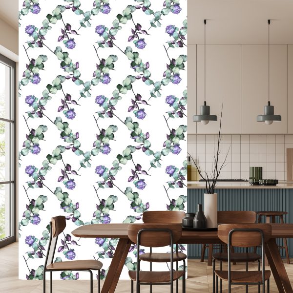 Behang Violette Rozen - Afbeelding 4