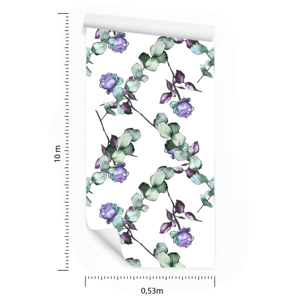 Behang Violette Rozen - Afbeelding 8