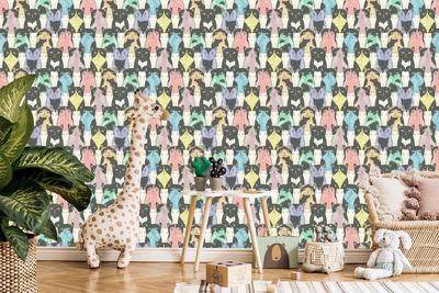 Behang Voor Kinderen - Grappige Katten - Scandinavische Stijl - Afbeelding 5