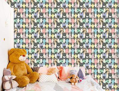 Behang Voor Kinderen - Grappige Katten - Scandinavische Stijl - Afbeelding 6