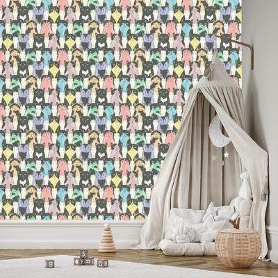 Behang Voor Kinderen - Grappige Katten - Scandinavische Stijl - Afbeelding 3