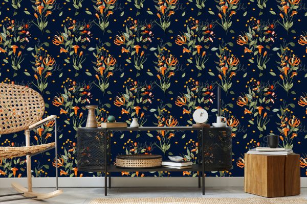 Behang Bloeiende Veldbloemen - Afbeelding 5