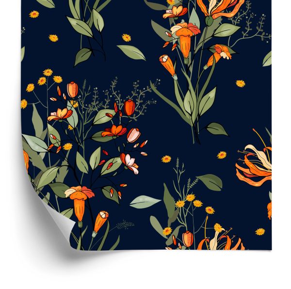 Behang Bloeiende Veldbloemen