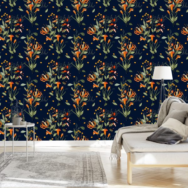 Behang Bloeiende Veldbloemen - Afbeelding 3