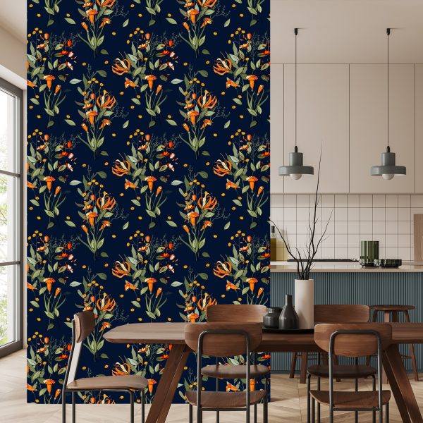 Behang Bloeiende Veldbloemen - Afbeelding 4