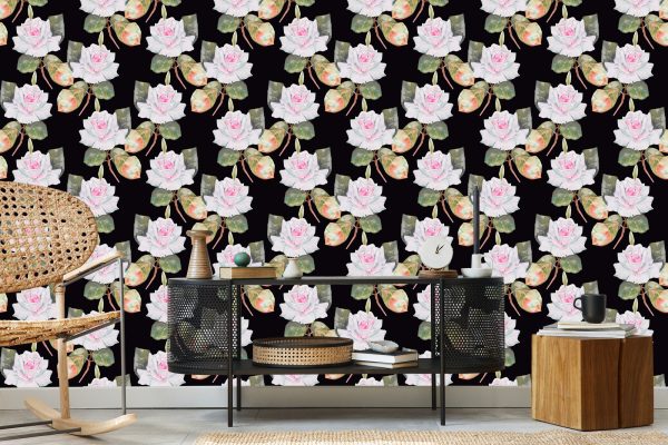 Behang Geschilderde Vintage Rozen - Afbeelding 5