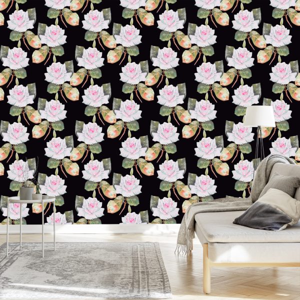 Behang Geschilderde Vintage Rozen - Afbeelding 3