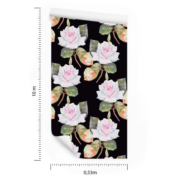 Behang Geschilderde Vintage Rozen - Afbeelding 8