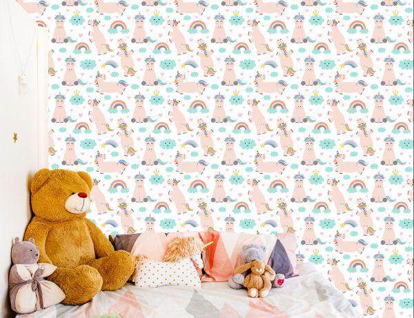 Behang Voor Kinderen - Eenhoorns En Regenboog - Afbeelding 6