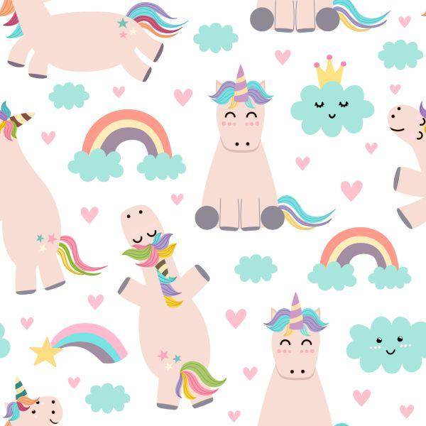 Behang Voor Kinderen - Eenhoorns En Regenboog - Afbeelding 2