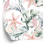 Behang Tropische Orchideeën Met Bladeren