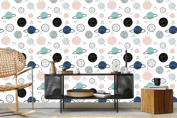 Behang Pastelkleurige Planeten - Afbeelding 5