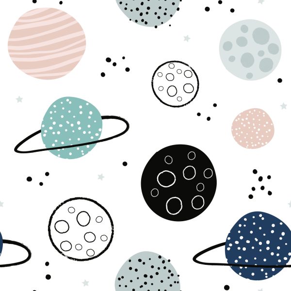 Behang Pastelkleurige Planeten - Afbeelding 2