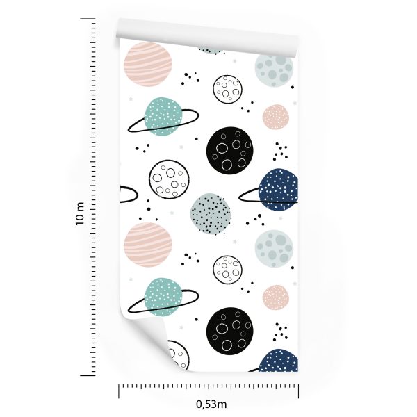 Behang Pastelkleurige Planeten - Afbeelding 8