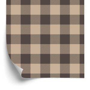Behang Modieuze Bruine En Beige Vintage Ruit