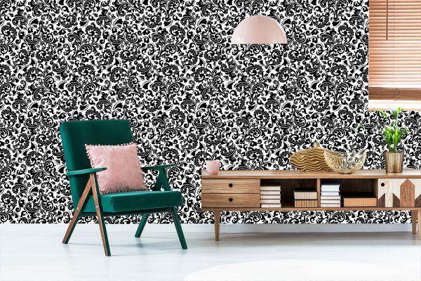 Behang Klassieke Zwart-Witte Ornamenten - Afbeelding 6