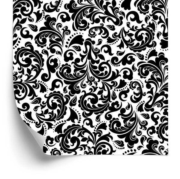 Behang Klassieke Zwart-Witte Ornamenten