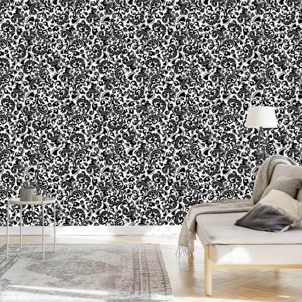 Behang Klassieke Zwart-Witte Ornamenten - Afbeelding 3