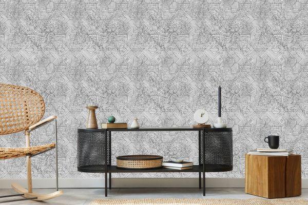 Behang Geometrisch In Vintage Stijl - Afbeelding 5