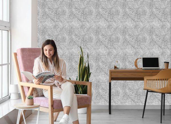 Behang Geometrisch In Vintage Stijl - Afbeelding 7