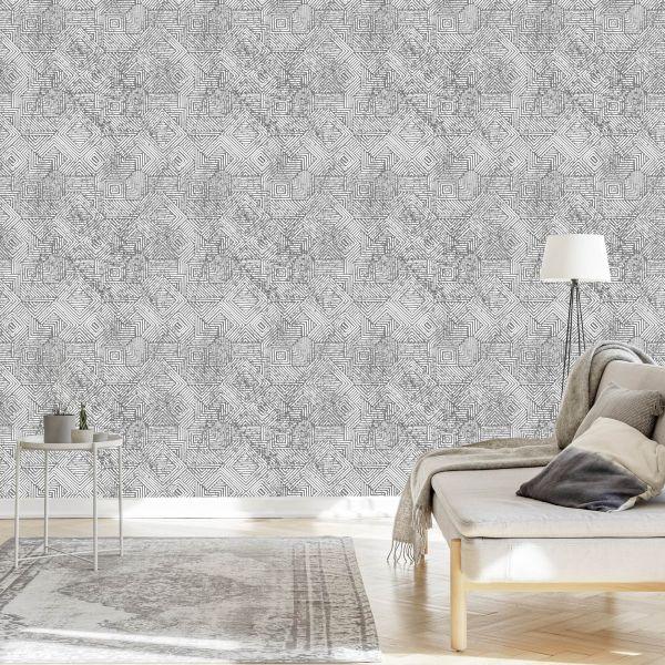 Behang Geometrisch In Vintage Stijl - Afbeelding 3