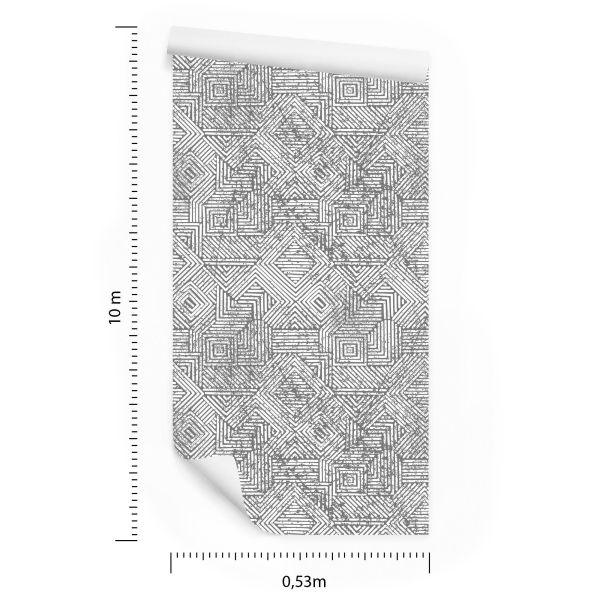 Behang Geometrisch In Vintage Stijl - Afbeelding 8