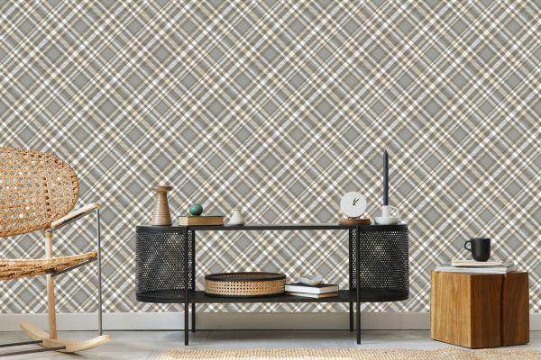 Behang Modern Tartan-Patroon - Afbeelding 5