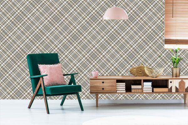 Behang Modern Tartan-Patroon - Afbeelding 6