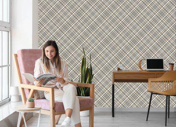 Behang Modern Tartan-Patroon - Afbeelding 7