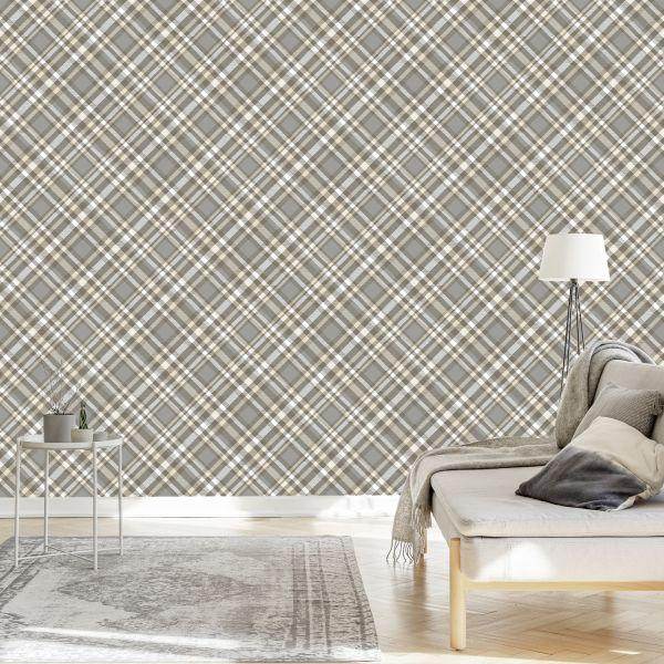 Behang Modern Tartan-Patroon - Afbeelding 3