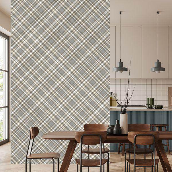 Behang Modern Tartan-Patroon - Afbeelding 4