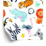 Behang Kleurrijke Safaridieren