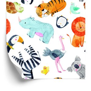 Behang Kleurrijke Safaridieren
