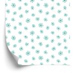 Behang Kleine Turkooizen Bloemen