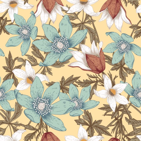 Behang Stijlvolle Kleurrijke Bloemen - Afbeelding 2