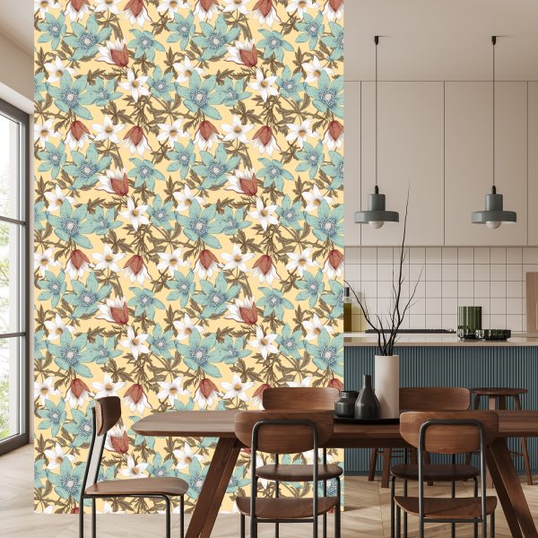 Behang Stijlvolle Kleurrijke Bloemen - Afbeelding 4