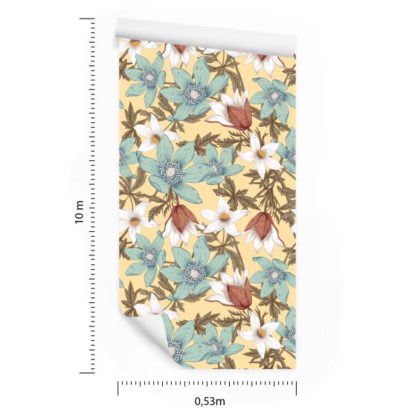 Behang Stijlvolle Kleurrijke Bloemen - Afbeelding 8
