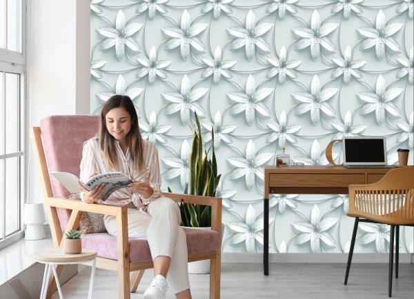 Behang Zwarte En Witte Lelies - Afbeelding 7