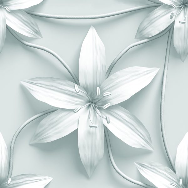 Behang Zwarte En Witte Lelies - Afbeelding 2