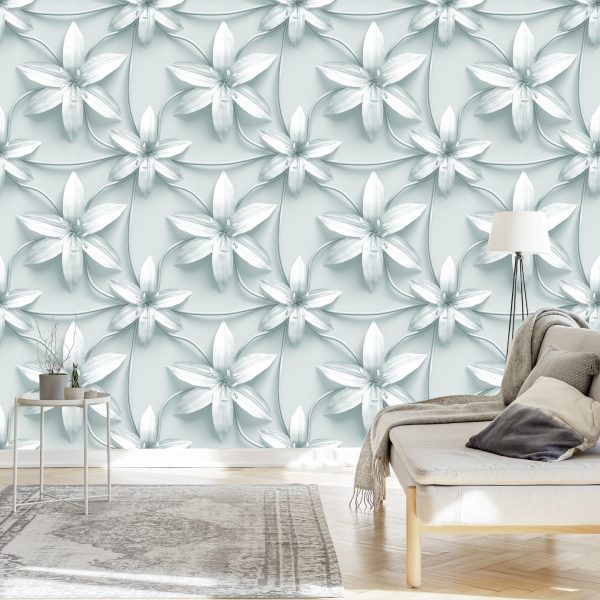 Behang Zwarte En Witte Lelies - Afbeelding 3