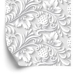 Behang Driedimensionaal Plantenpatroon