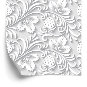 Behang Driedimensionaal Plantenpatroon