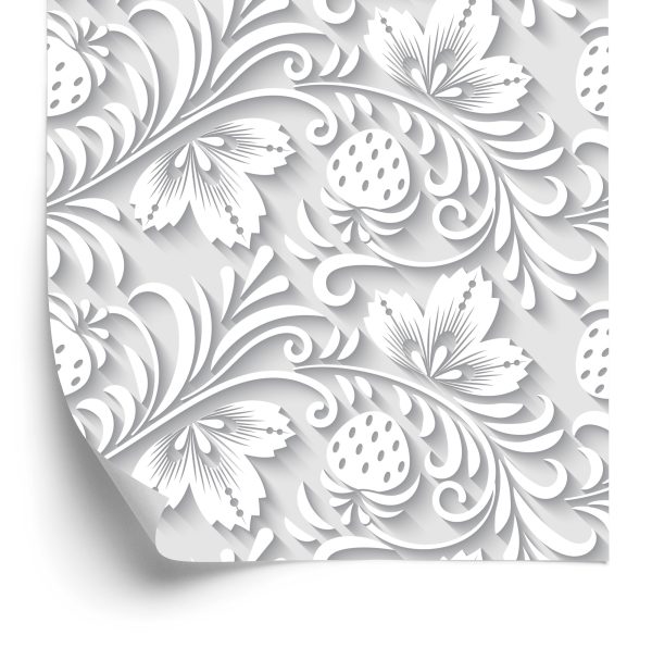 Behang Driedimensionaal Plantenpatroon