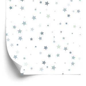 Behang Grijze Kleine Sterren Voor Een Kinderkamer