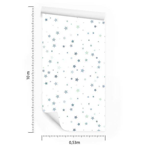 Behang Grijze Kleine Sterren Voor Een Kinderkamer - Afbeelding 8