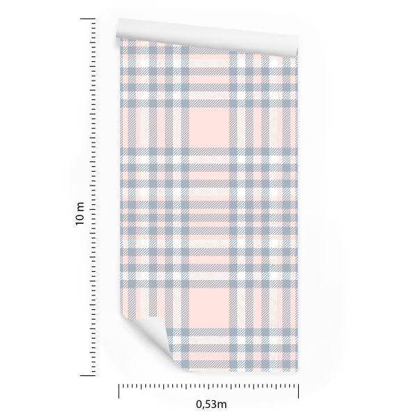 Behang Prachtige Plaid In Delicate Pastelkleuren - Afbeelding 8