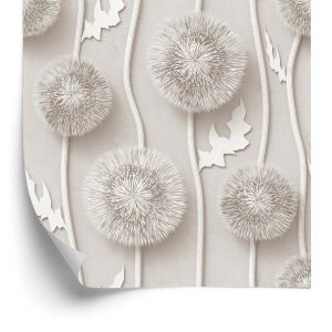 Behang Ruimtelijke Paardebloemen