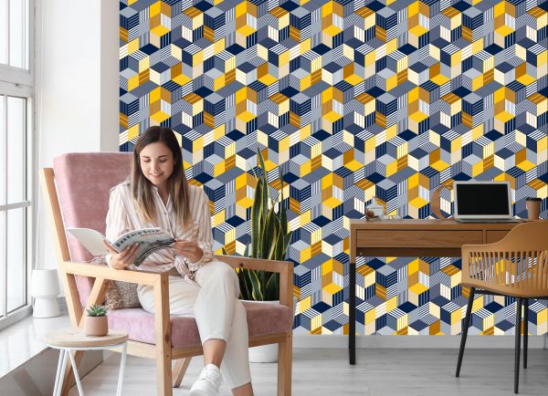 Behang Kleurrijke Ruimtelijke Illusie - Afbeelding 7