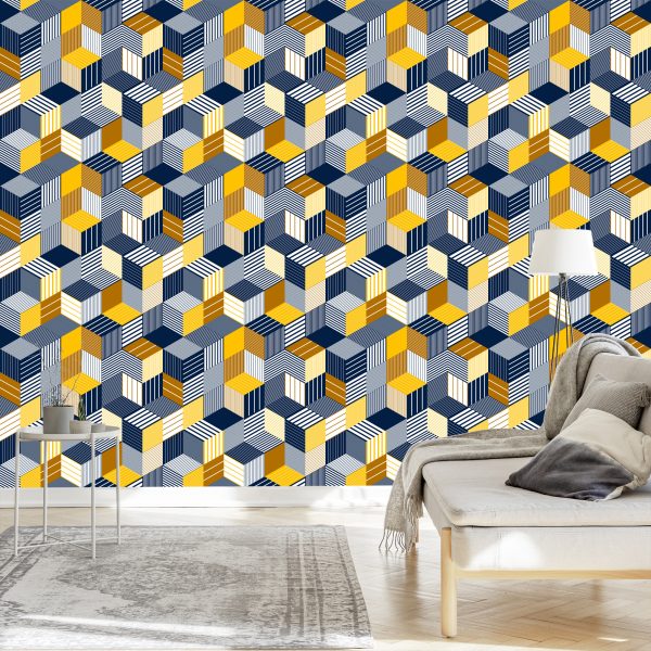 Behang Kleurrijke Ruimtelijke Illusie - Afbeelding 3